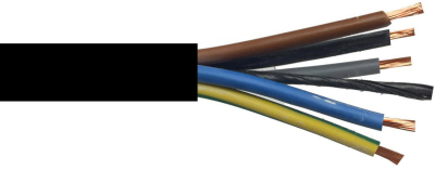 1.5MM 5CORE H07 BLACK H/R RUBBER CABLE