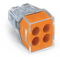 Wago PUSH WIRE® connector for junction boxes; for 4 solid and stranded conductors; max. 2.5 mm² (24a rated)