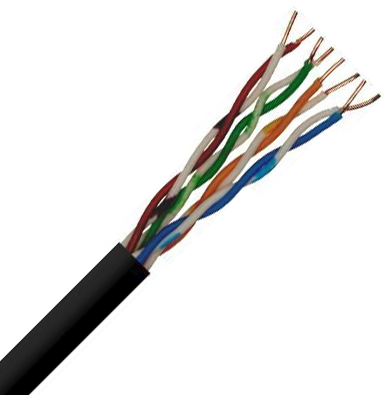 Cat5e, 4pr Duct Grade UTP Black PE CPR:Fca (305m)