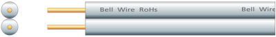 Bell Wire 0.5mm InchFig8Inch White with Black Stripe (100m)