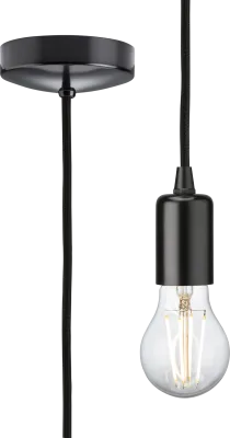 K/Bridge 1.8m E27 Contemporary Pendant Set - Matt Black
