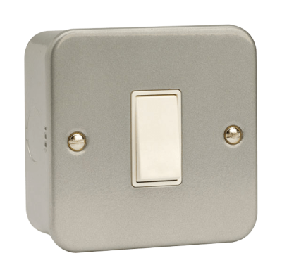 Click 10AX 1 Gang 2 Way Plate Switch Metal Clad