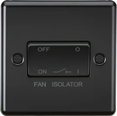 K/Bridge 10A Fan Isolator Switch - Matt Black
