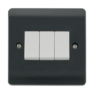 Click Mode 10AX 3 Gang 2W Plate Switch Part M
