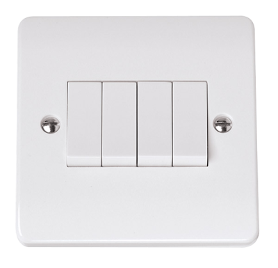 Click Mode 10AX 4 Gang 2 Way Single Plate Switch