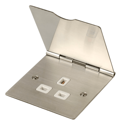 Click 13A 1 Gang Floor Socket Outlet Stainless Steel