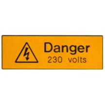 Ind Signs IS1105EN Danger 230V Label Pk5