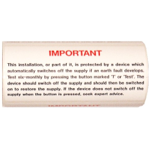 Ind Signs IS72100R RCD Test Label Roll=100