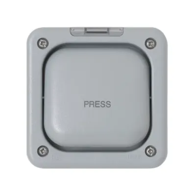 MK Masterseal 10A 1 Gang SP 2 Way Push to Make/Break Marked InchPRESSInch Switch