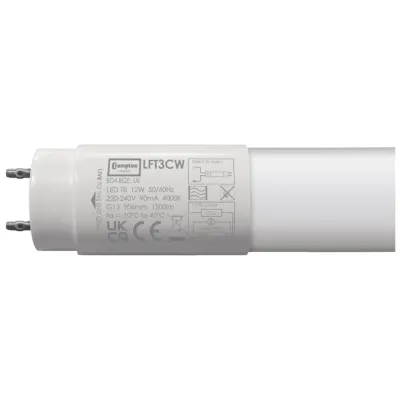 Crompton LED T8 Glass Tube Non-Dimmable 3FT 12W 4000K G13