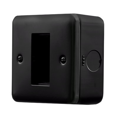 Click MetalClad Pro 1 Gang New Media Unfurnished Plate - 1 Aperture Black