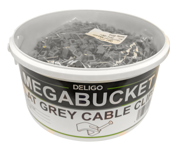 Deligo MTC Cable Clips Mega Bucket Gry