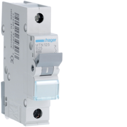 Hager MTN125 MCB SP Type B 25A 6kA
