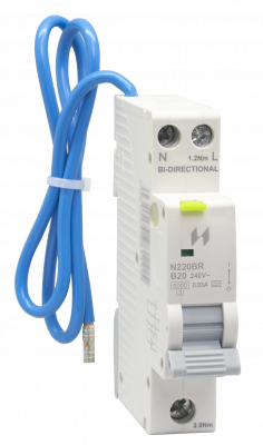 NAVITAS 20A 30ma BI-DIRECTIONAL RCBO 2P A Type C
