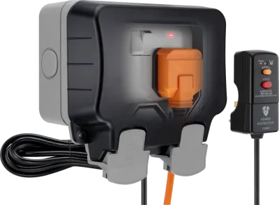 BG Nexus Storm 13a 2gang Switched Socket c/w 3m flex & RCD Plug