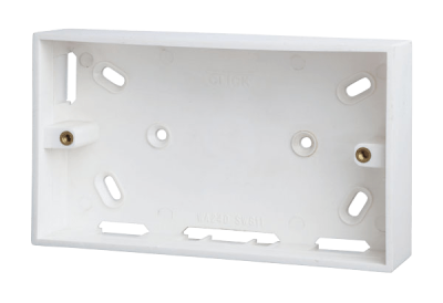 Click Polar 2 Gang 29mm Deep PVC Pattress Box - Trunking