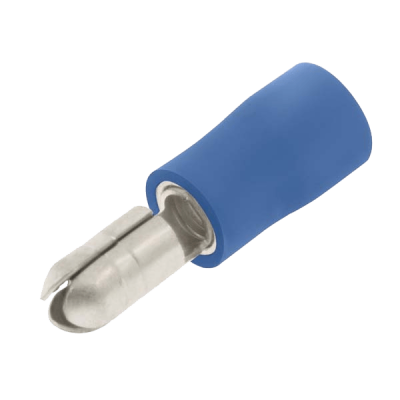 Unicrimp 100 BLUE MALE AUTO BULLET TERMINAL 4MM