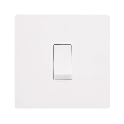 Click Definity 10AX 1 Gang 2 Way Plate Switch | Metal | White plate | White insert