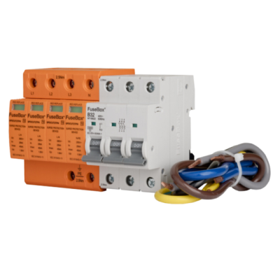 FuseBox T2 SPD 3P+NPE (INC CABLES+3P B32 MCB) TPN KIT