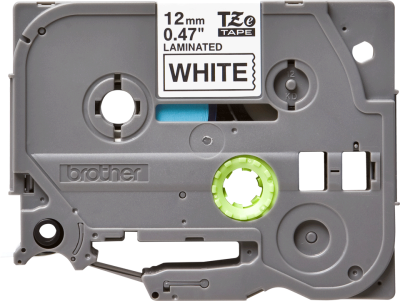 Brother Labelling Tape Cassette – Black on White, 12mm wide