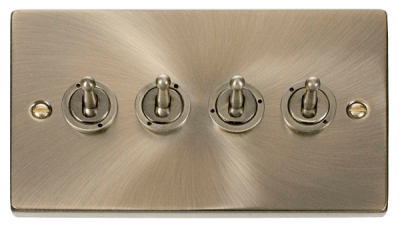 Click Deco Toggle Switch 4G 2W 10A Antique Brass