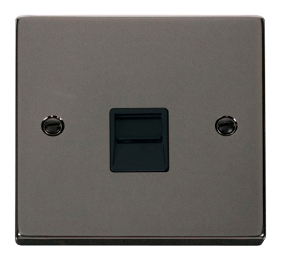 Click Deco Single Telephone Outlet (Master) Black Nickel