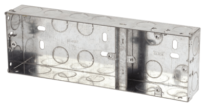 Click 1g+2g Dual Metal Flush Back Box 35mm
