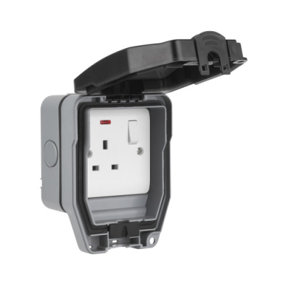 ELEX WEATHERGUARD IP66 1 GANG 13A DP SWITCHED SOCKET WITH POWER INDICATORS