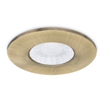 JCC Brushed Brass aluminium bezel for use with X50 fire-rated downlight