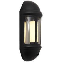 Ansell Latina E27 Half Lantern PIR E27 42W Black