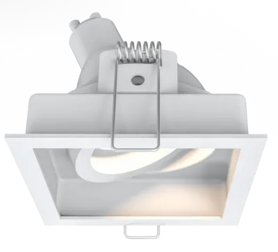 Arc-LED Open Fired Rated IP20 GU10 Square Tilt Baffle Downlight (Sand White)