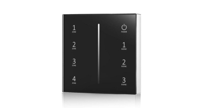 Arc LED 4 Zone Single Colour Battery Operated Touch Wall Panel Black