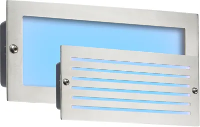 K/Bridge 230V IP54 5W Blue LED Recessed Brick Light - Brushed Steel Fascia