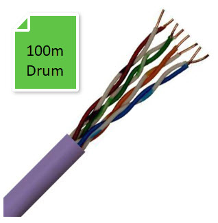 Cat6, 4pr UTP Purple LSZH CPR:Dca - s2 -a1 -d2 (100m)