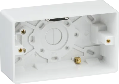 K/Bridge Double 47mm Pattress Box with Earth Terminal and Cable Strain Relief