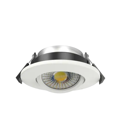 8W 4CCT SWITCHABLE TILTABLE LED DOWNLIGHT - WHITE BEZEL INCLUDED