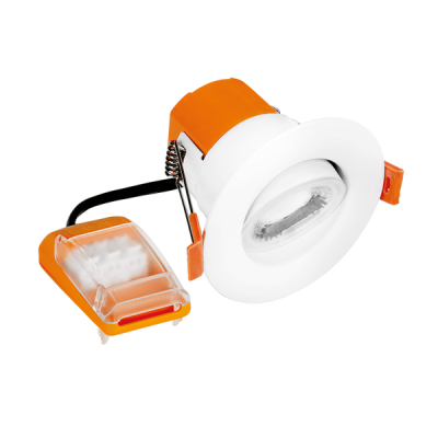 Aurora Enlite Adjustable 6W Colour Switchable Fire rated Downlight white bezel