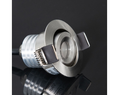 KSR Mimas Mini 3w 3000K 128lm LED Tilt Downlight Stainless Steel