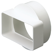 NVA MONV207 System 100 100mm Round to Rectangular Adapter Short O.D. 100mm