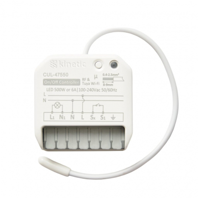 Forum Kinetic - 1 Channel Non-Dim 6A RF433 +Tuya Wifi Controller Mini Receiver
