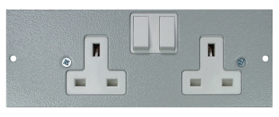 TASS Right Hand Twin Switched Sockets Plate